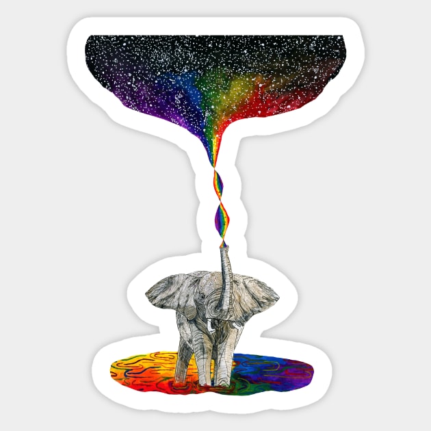 Rainbow Elephant Sticker by mpflies2